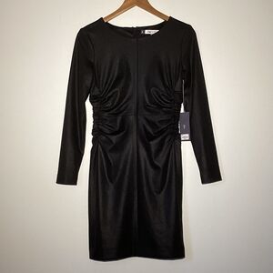 Jennifer Lopez Black Midi Long Sleeve Dress
